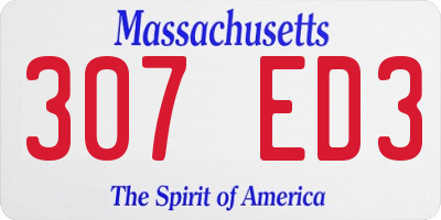 MA license plate 307ED3
