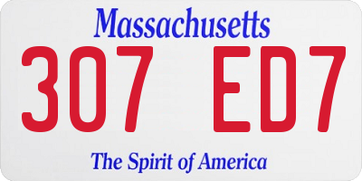 MA license plate 307ED7