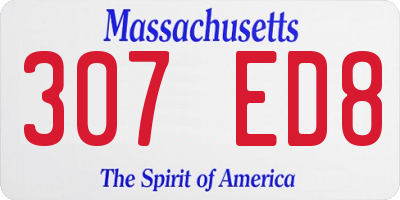 MA license plate 307ED8