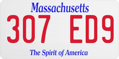 MA license plate 307ED9