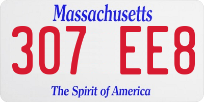 MA license plate 307EE8