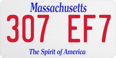 MA license plate 307EF7