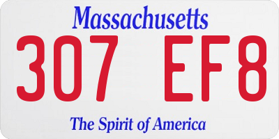 MA license plate 307EF8