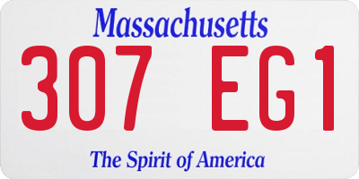 MA license plate 307EG1