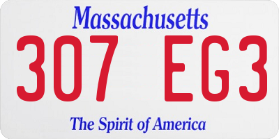 MA license plate 307EG3