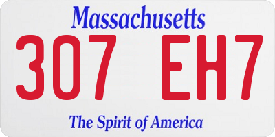 MA license plate 307EH7