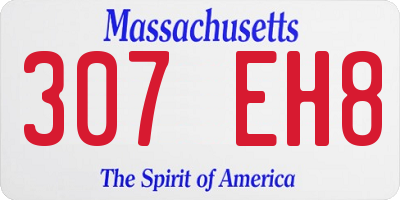 MA license plate 307EH8
