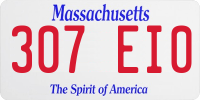 MA license plate 307EI0