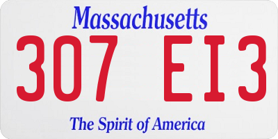 MA license plate 307EI3