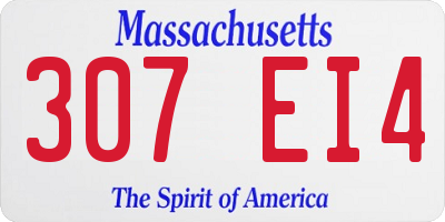 MA license plate 307EI4