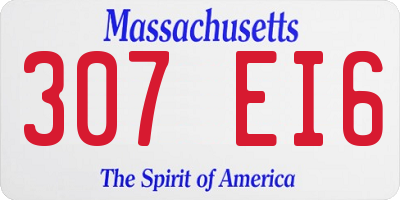 MA license plate 307EI6