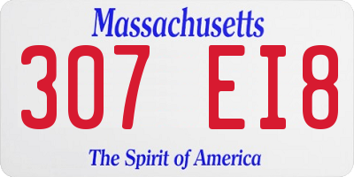 MA license plate 307EI8