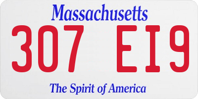MA license plate 307EI9