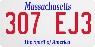 MA license plate 307EJ3