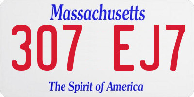 MA license plate 307EJ7