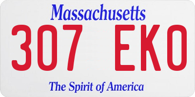 MA license plate 307EK0