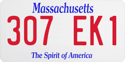 MA license plate 307EK1