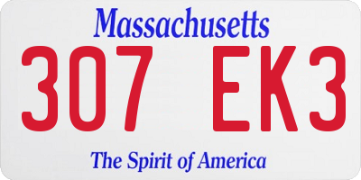 MA license plate 307EK3