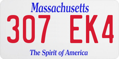 MA license plate 307EK4