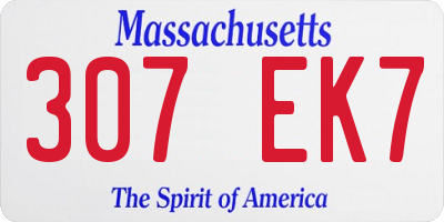 MA license plate 307EK7