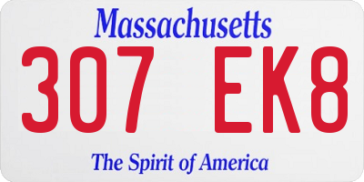 MA license plate 307EK8