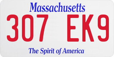 MA license plate 307EK9