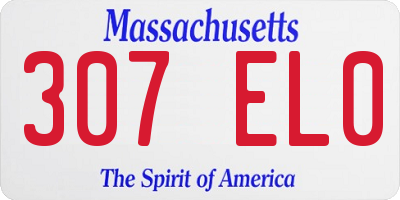 MA license plate 307EL0