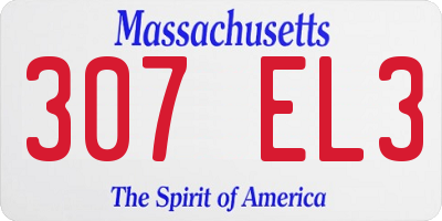 MA license plate 307EL3