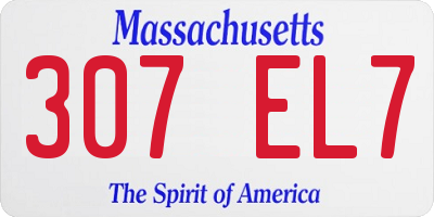 MA license plate 307EL7