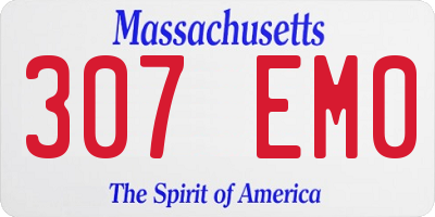 MA license plate 307EM0
