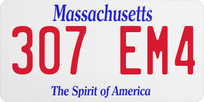 MA license plate 307EM4