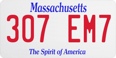 MA license plate 307EM7