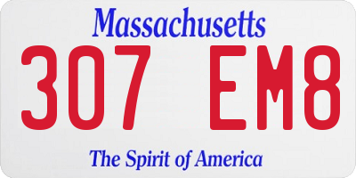 MA license plate 307EM8