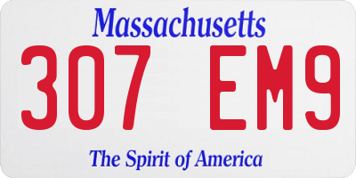 MA license plate 307EM9