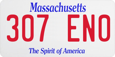 MA license plate 307EN0