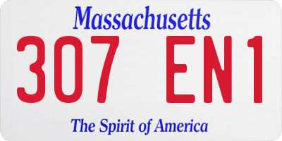 MA license plate 307EN1