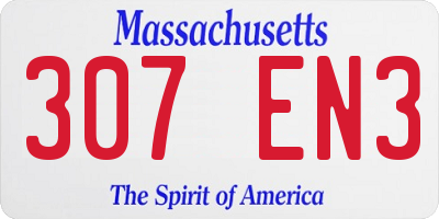 MA license plate 307EN3