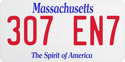 MA license plate 307EN7