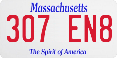 MA license plate 307EN8