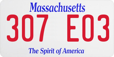 MA license plate 307EO3