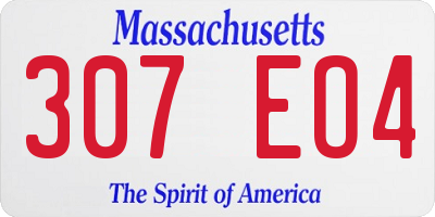 MA license plate 307EO4