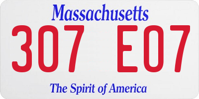 MA license plate 307EO7