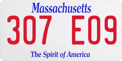 MA license plate 307EO9