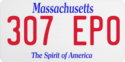 MA license plate 307EP0