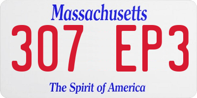 MA license plate 307EP3