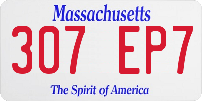 MA license plate 307EP7
