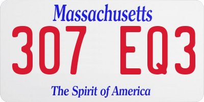 MA license plate 307EQ3
