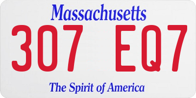 MA license plate 307EQ7