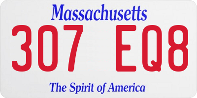 MA license plate 307EQ8