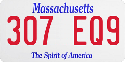 MA license plate 307EQ9